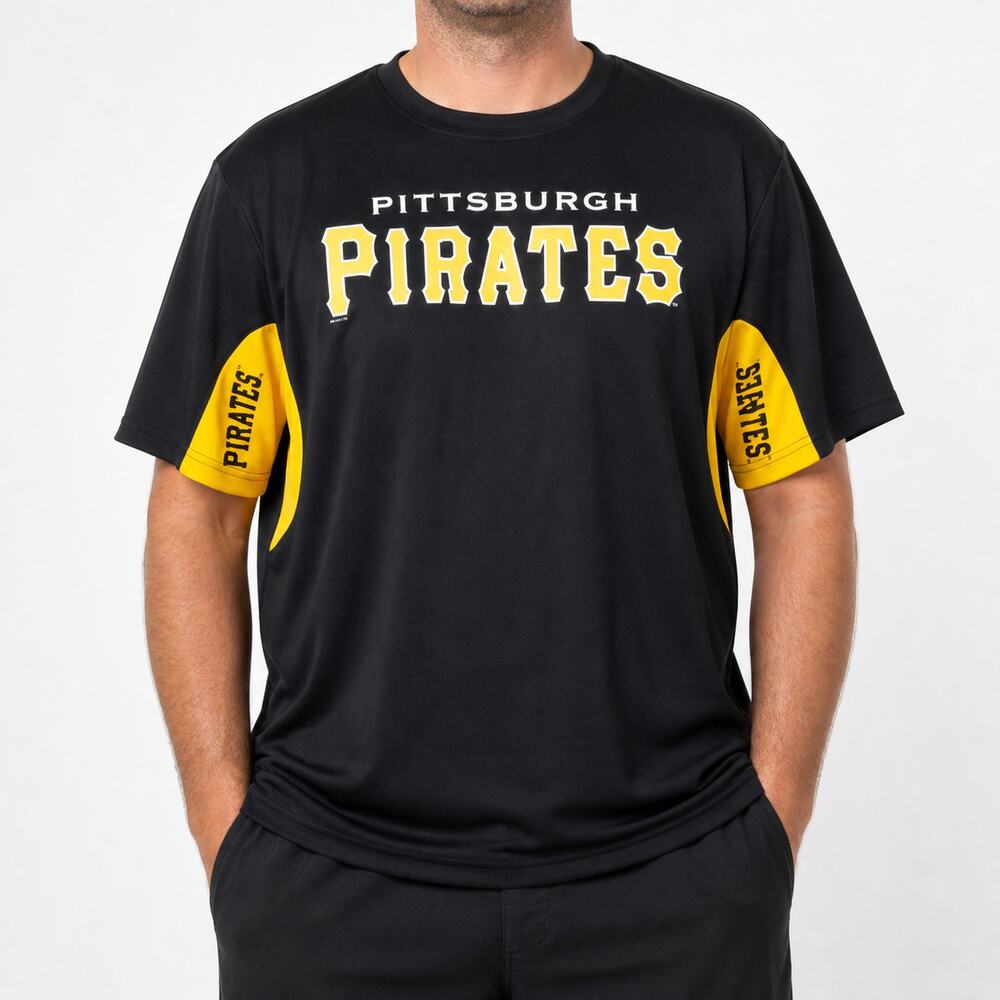 Giii Hands High Pittsburgh Pirates Shirt Mens 2XL Black Yellow Short Sleeve